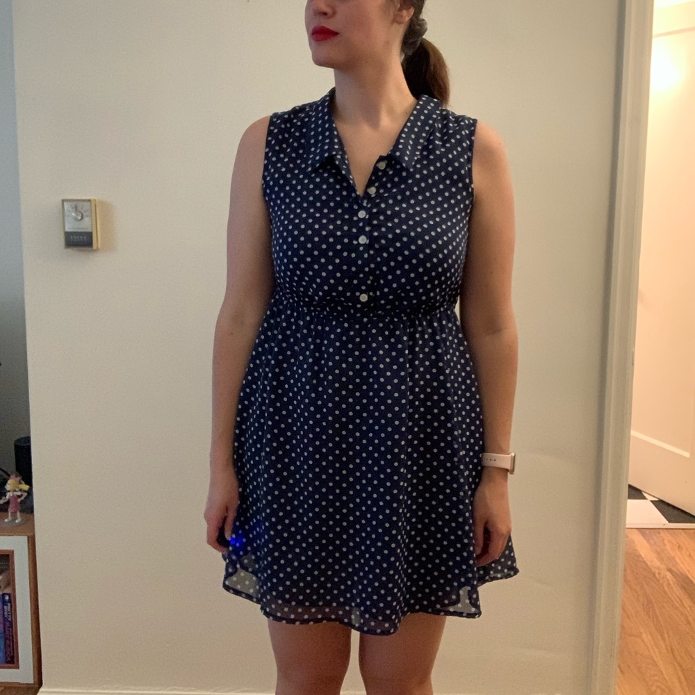 Chiffon polka dot dress